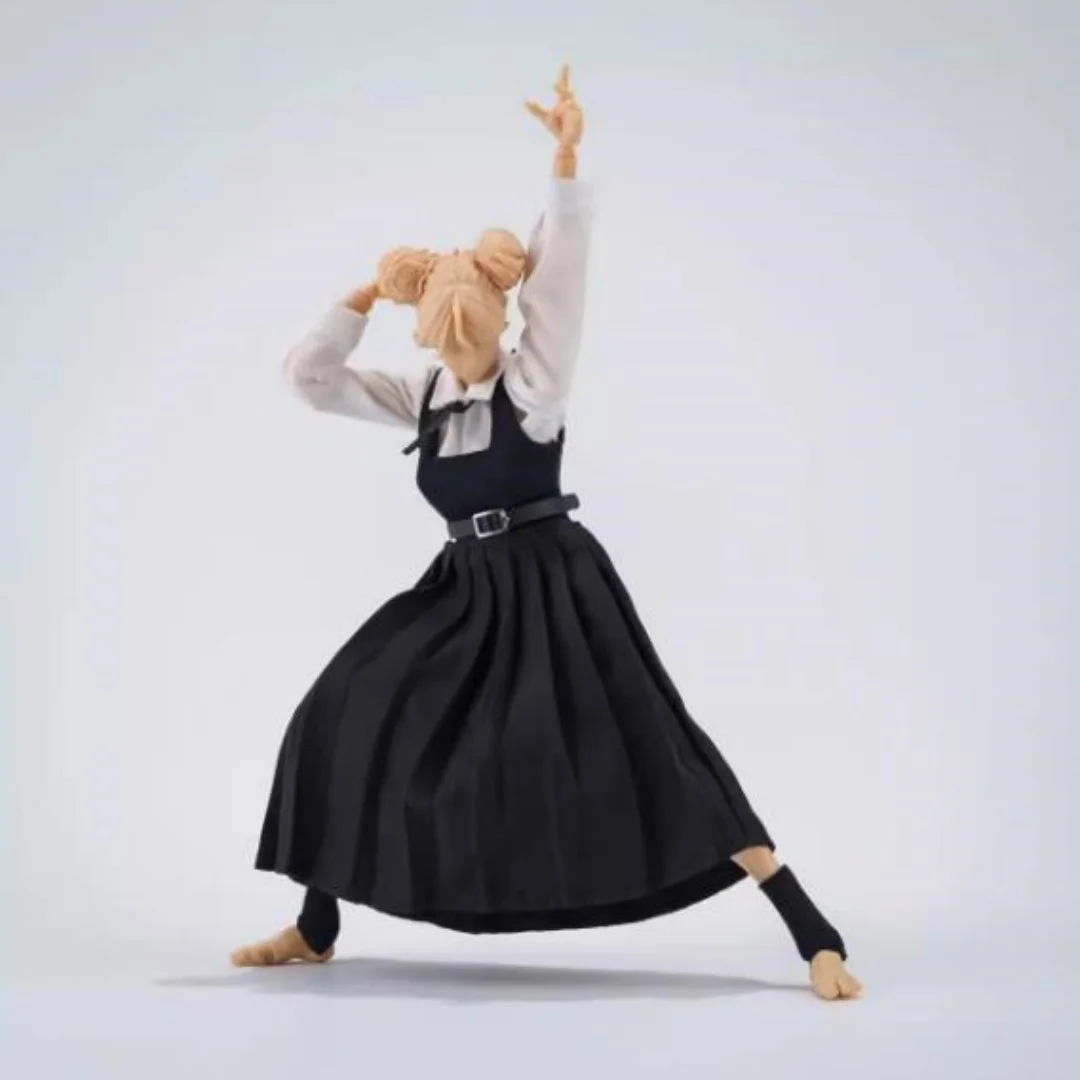 

1/12 Black pleated skirt white shirt Clothes Fit 6'' Action Figure Anime Model Fit 6 '' Soldier Action Figure Toys