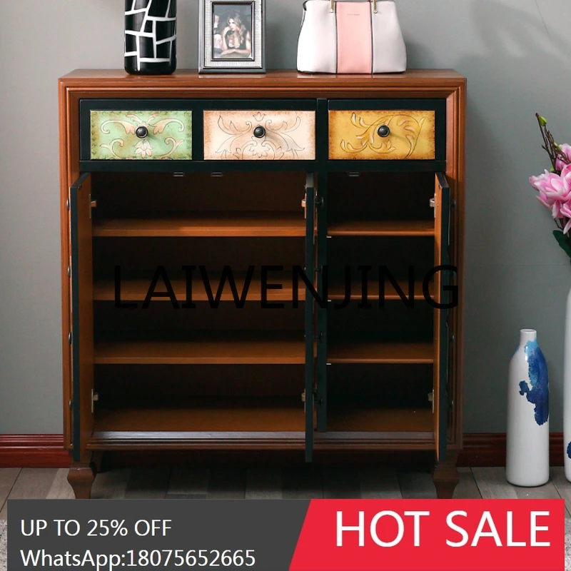 

RWJ Solid Wood Classical Storage Cabinet Hallway Multi-Functional Large Capacity European Hallway