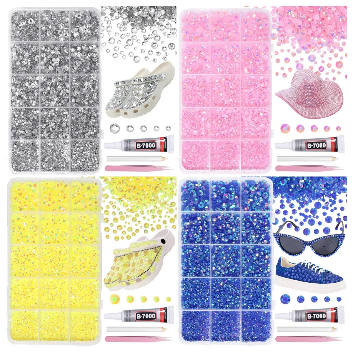 Round Crystal Rhinestones Suitable for DIY Decoration of Water Bottles Shoes Headbands Hats Phone Cases Nail Art and Clothing