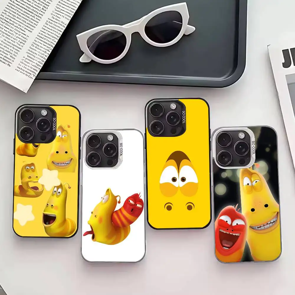 

R-Red And Y-Yellow L-larvas Phone Case For iPhone 17,16,15,14,13,12,11 Plus,Pro Max,XS,Colored silver phone case