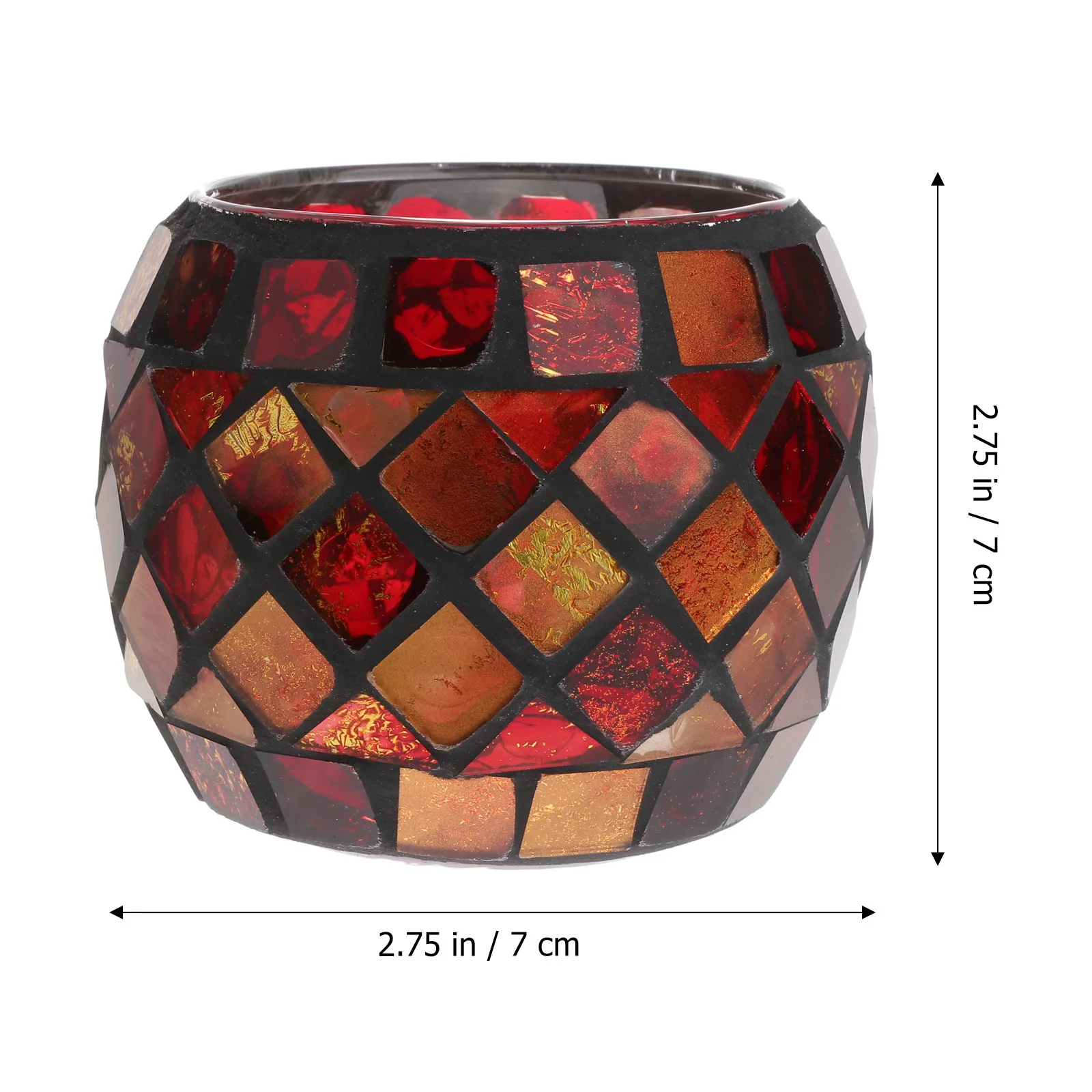 

European Style Mosaic Glass Candlestick Decorative Romantic Holder Home Tealight Candlestick Adornment for Romantic