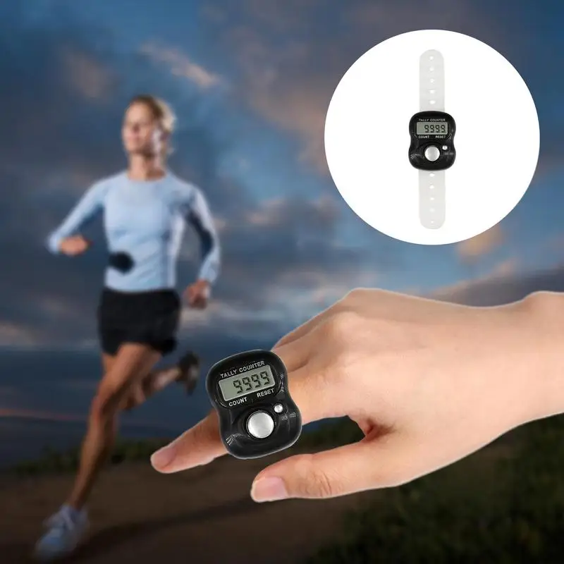 Electronic Finger Counter Ring Mini Digital Tally Counter Clicker LCD Stitch Marker Counter for Handheld Knitting Row Golf Lap