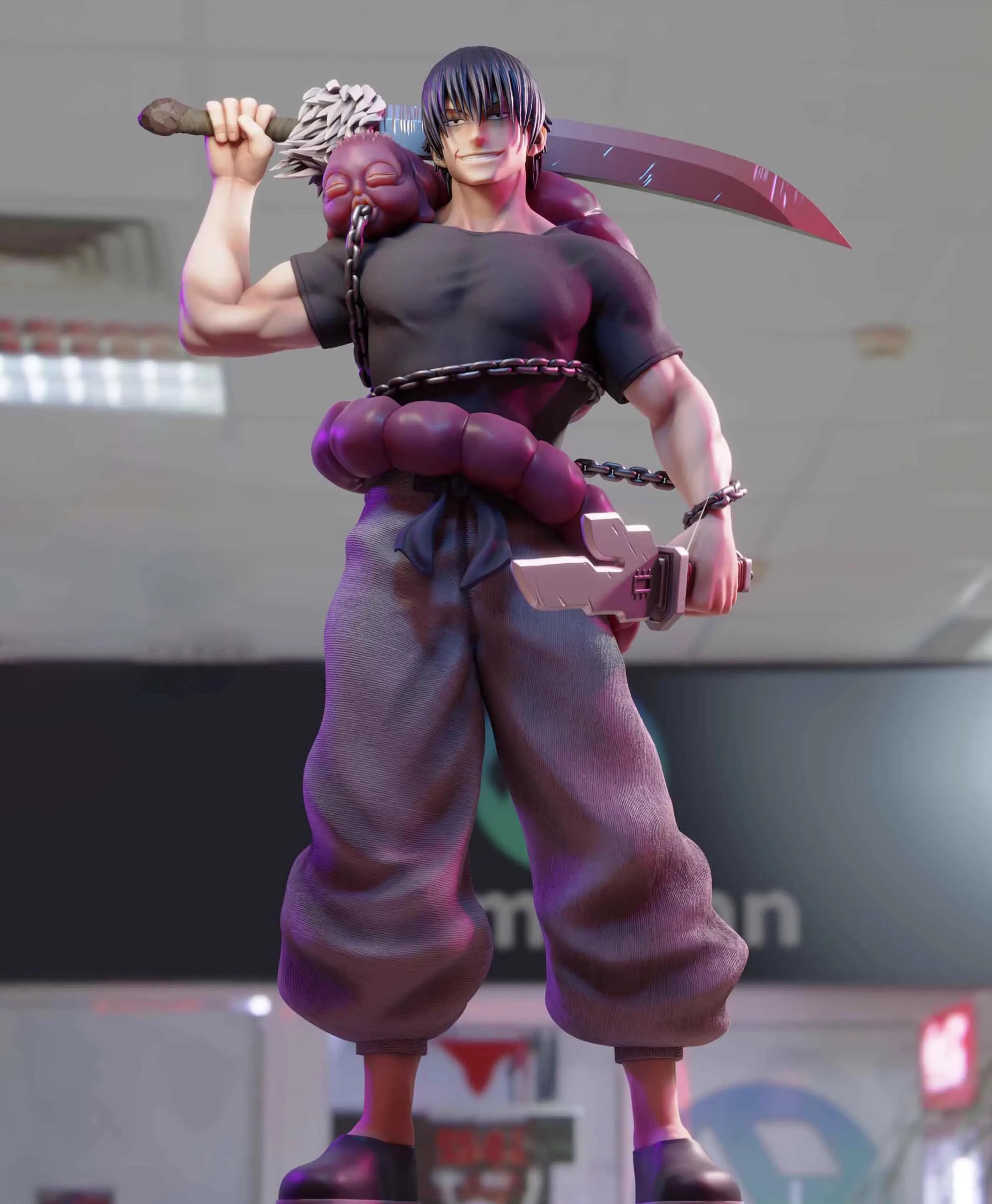 

Аниме JJK фигурка Fushiguro Toji фигурка модели из ПВХ Fushiguro Toji фигурка коллекция украшения игрушки рождественские подарки 22 см