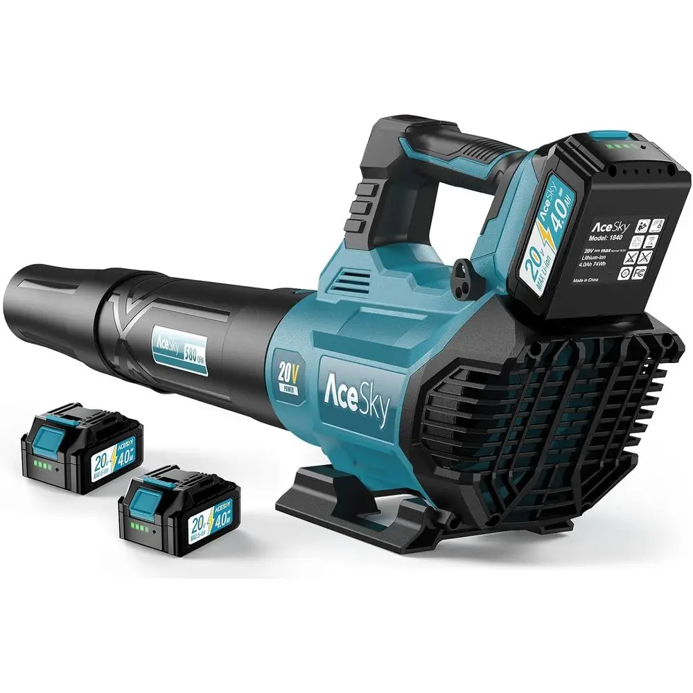 منفاخ أوراق الشجر اللاسلكي - تحديث 2025 150000 دورة في الدقيقة و3 مستويات سرعات منفاخ أوراق شجر كهربائي مع بطارية وشاحن 2 × 4.0 أمبير في الساعة، تمديد #1