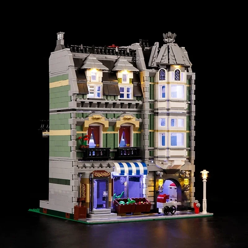 LED Light Kit For Creator Green Grocer Building Blocks Model 10185 DIY Decor Lighting Set (Not Include Blocks)