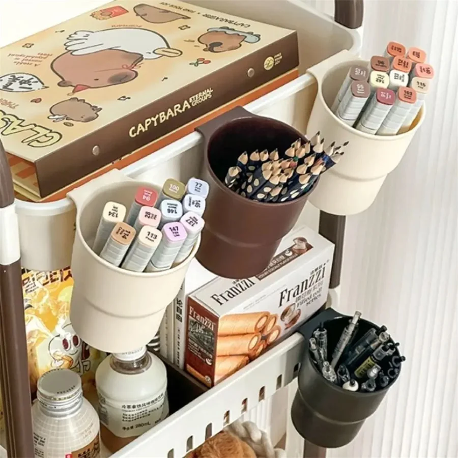 Kunststoff Hängen Stift Bleistift Halter Tragbare Schreibwaren Organizer Große Kapazität Lagerung Box Multifunktionale Tasse Halter – Detail 2