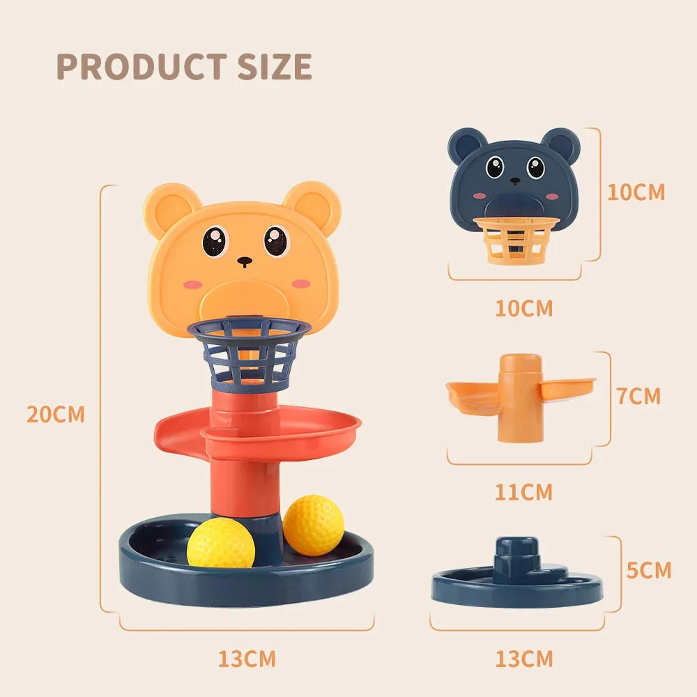 Baby Toy Rotating Rolling Ball Gliding Tower Toddler Toy Rotating Early Educations Track Ball Stacking Toy Gift Box For Children