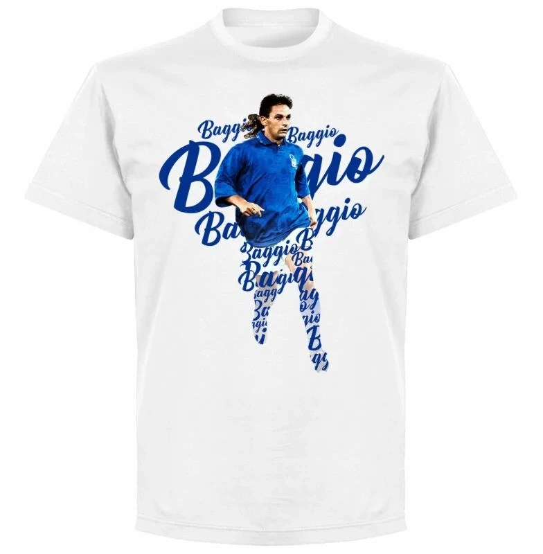 Camiseta de fútbol para hombre de algodón 100% de jugador de estrellas, camisa conmemorativa de Roberto Baggio, camisa de manga corta de gran tamaño Unisex de verano