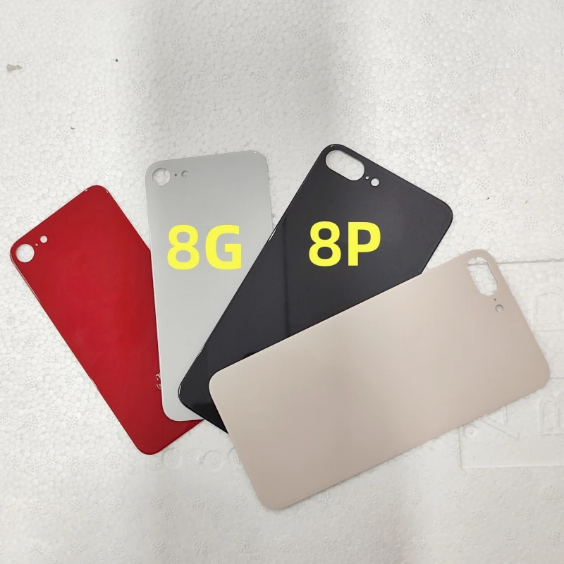 

Задняя крышка стекла для iPhone 8 Plus Задняя стеклянная панель Крышка батарейного отсека Задняя дверь с большим отверстием Корпус Запасные части с лентой 3M