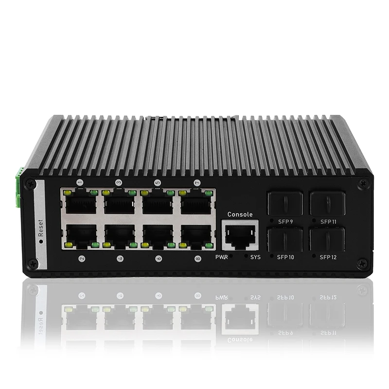 High quality managed industrial PoE switch 8 gigabit port support PoE power supply wifi switch