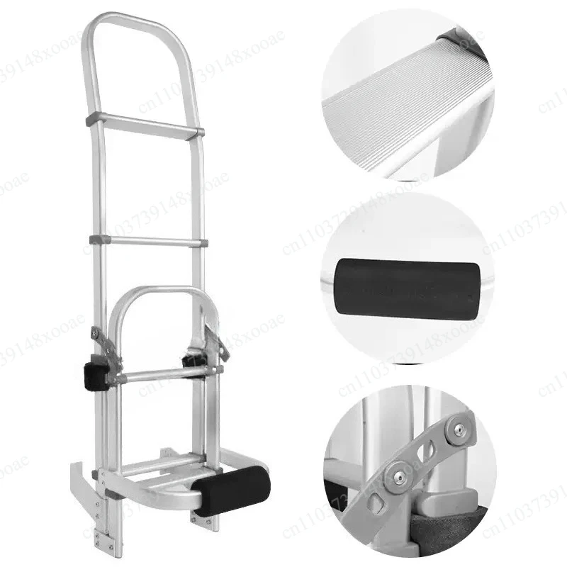 Aluminum Alloy Folding RV Ladder C-Type V80 Rear Body Mount, for Motorhome Caravan Camper Van Roof Access