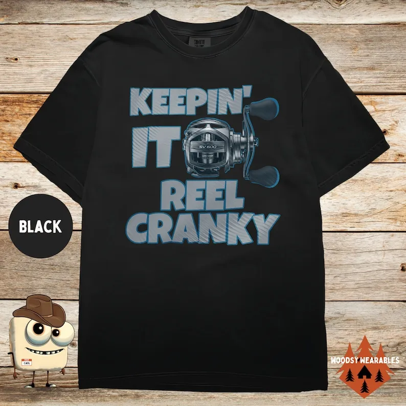 

Fishing TShirt, Keepin' It Reel Cranky Fishing Tee, Comfort Colors®