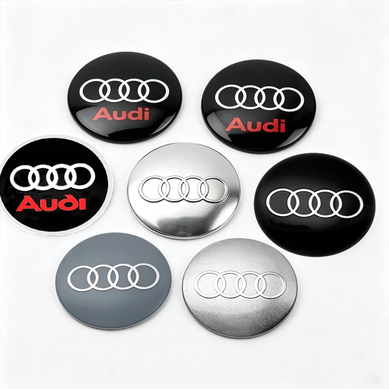 car valve cover For Audi A4 B8 A3 8P A6 C7 8V B6 B7 Q5 A1 A5 56mm Car Emblem Wheel Hub Cap Decals Stickers Decoration Accessory
