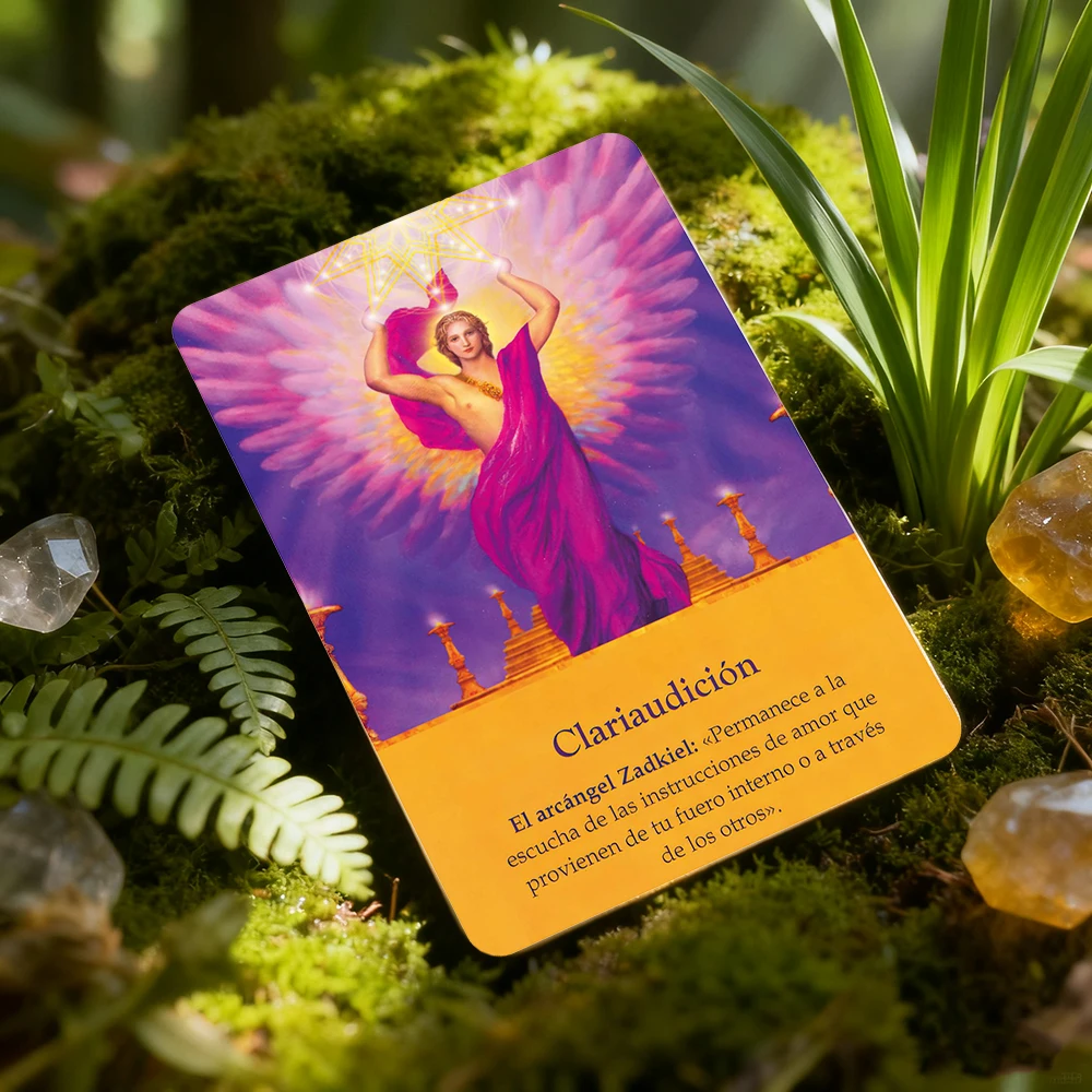 12 × 8.7 cm Cartas Adivinatorias De Los Arcángeles - Juego De 45 Cartas Y PDF Libro De Guía
