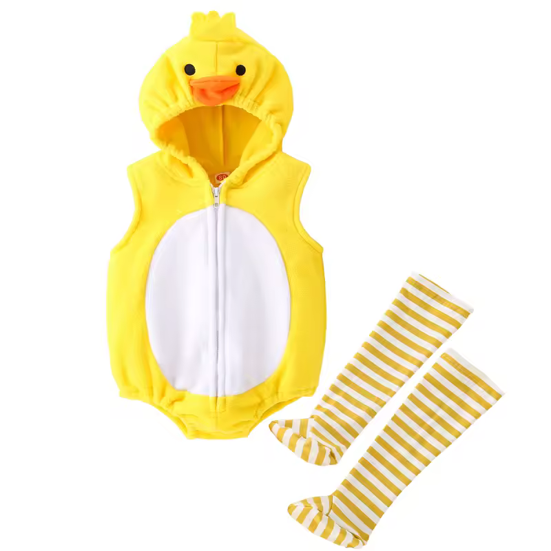 New Designer Cartoon Clothing Zip-up Hooded Romper + Stockings Baby Boy Clothes Baby Girl Casual Sets - Image 7