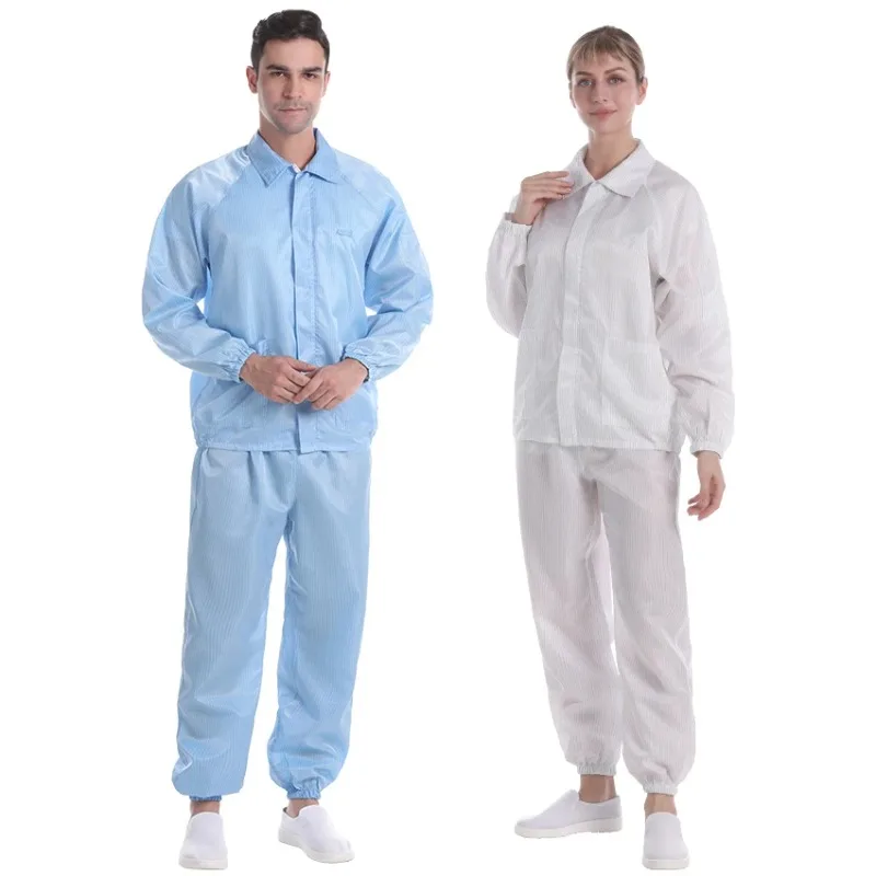 

High-quality dust-free cleaning clothes set lapel split set work clothes uniform anti-static work clothes