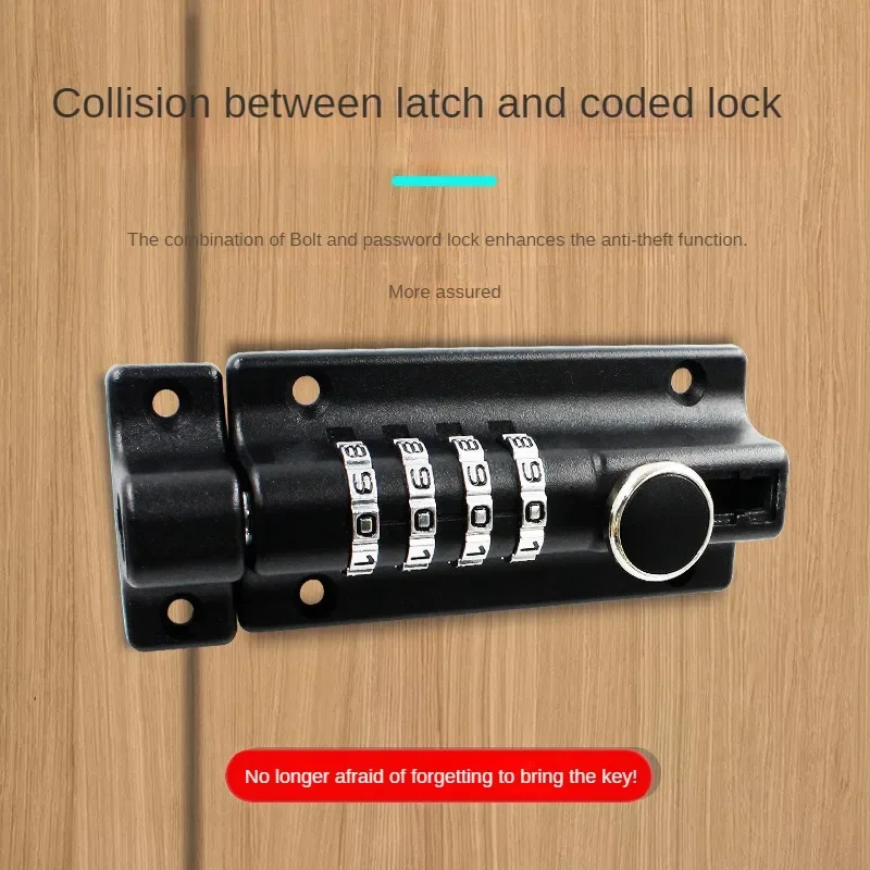 Password Bolt Lock for Door, Segurança Anti-Roubo, Digital Door Buckle, Impermeável, Fechaduras de segurança de madeira, Exterior