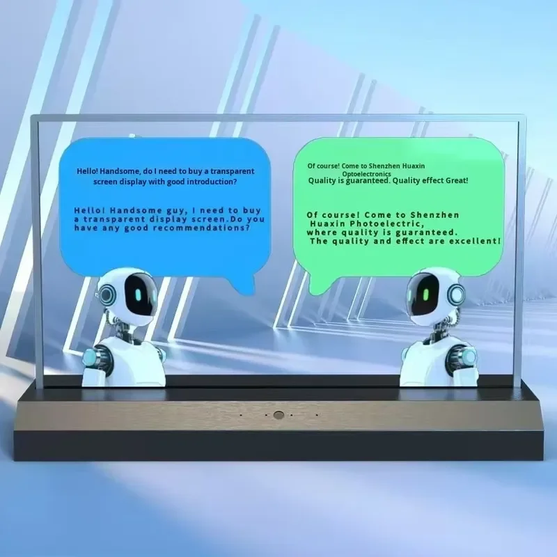30-inch Double-sided Transparent OLED AI Translator Screen Resolution 1366*768 Ten-point Touch Physical Tempered OEM