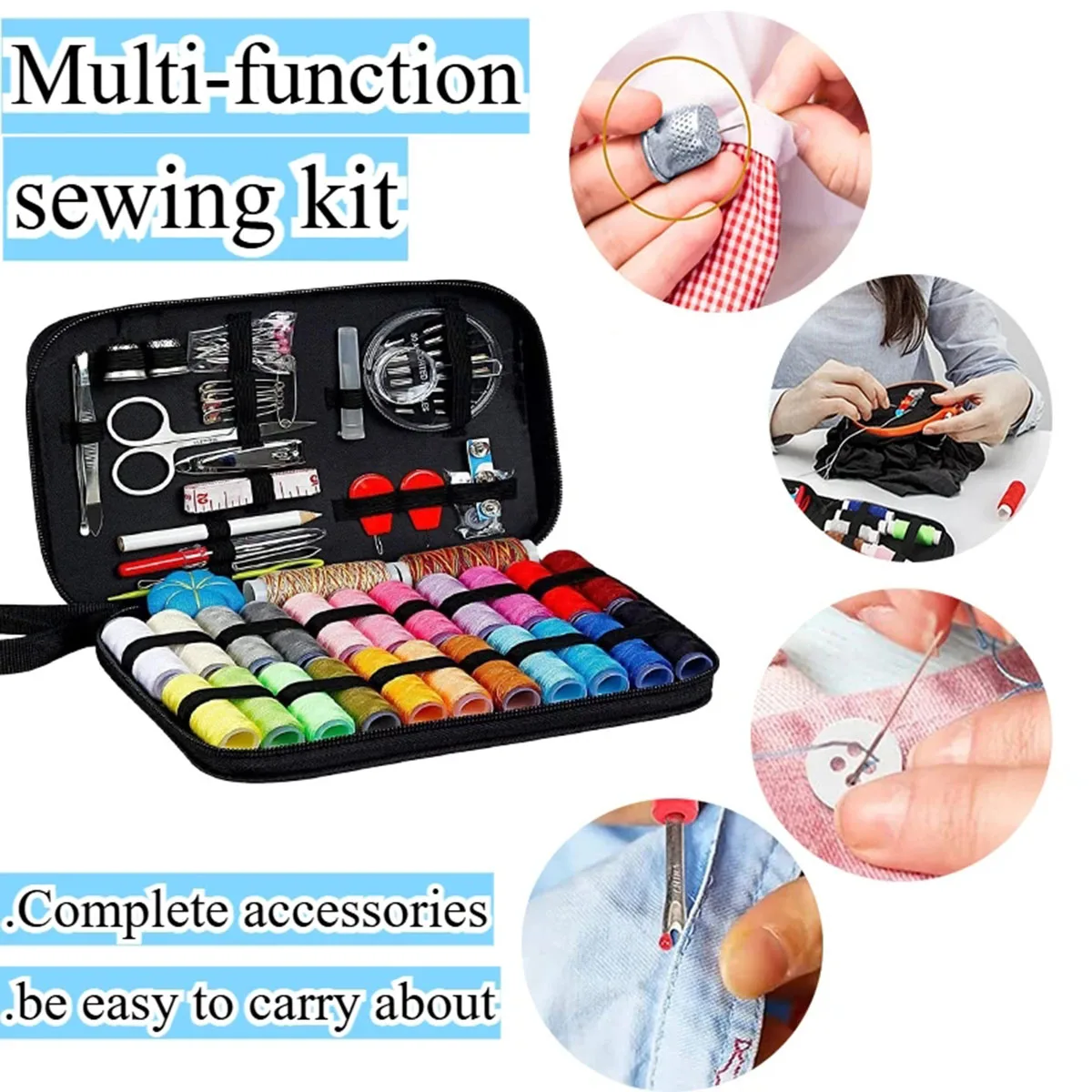 Sewing Kits DIY Multi-function Sewing Box Set for Hand Quilting Stitching Embroidery Thread Sewing Accessories Sewing Kits