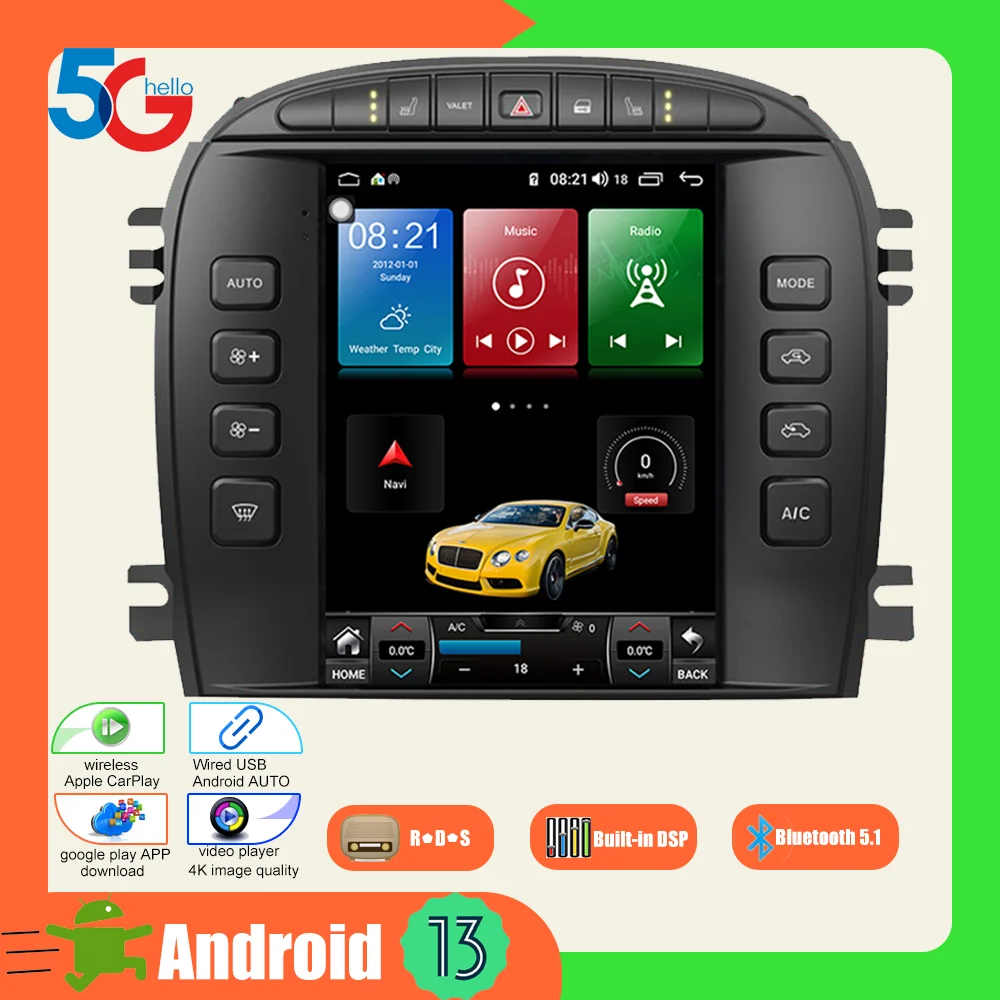 Android For Jaguar S-type Stype 2004-2009 Car Multimedia Player GPS Navigation Auto Stereo Radio Head Unit Carplay Touch Screen