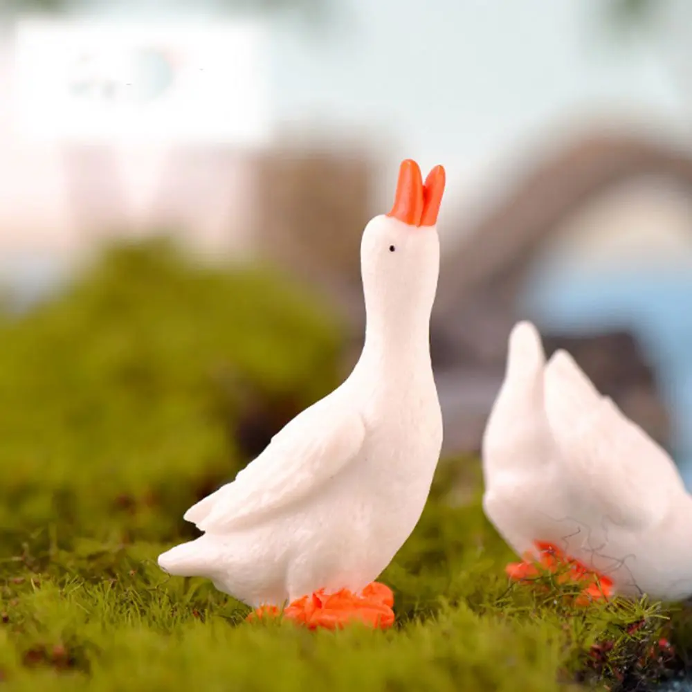 

Desk Garden Decor Swan Accessories Fairy Garden Parent-child Gift Desk Pot Craft Miniatures Bonsai Ornament Goose Figurine