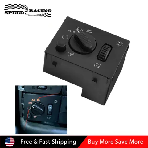 19381535 15194803 1S8489 Interruptor de farol LED para 2003-2006 Cadillac Escalade ESV EXT Chevy Avalanche 1500 2500 Hummer H2 Preto