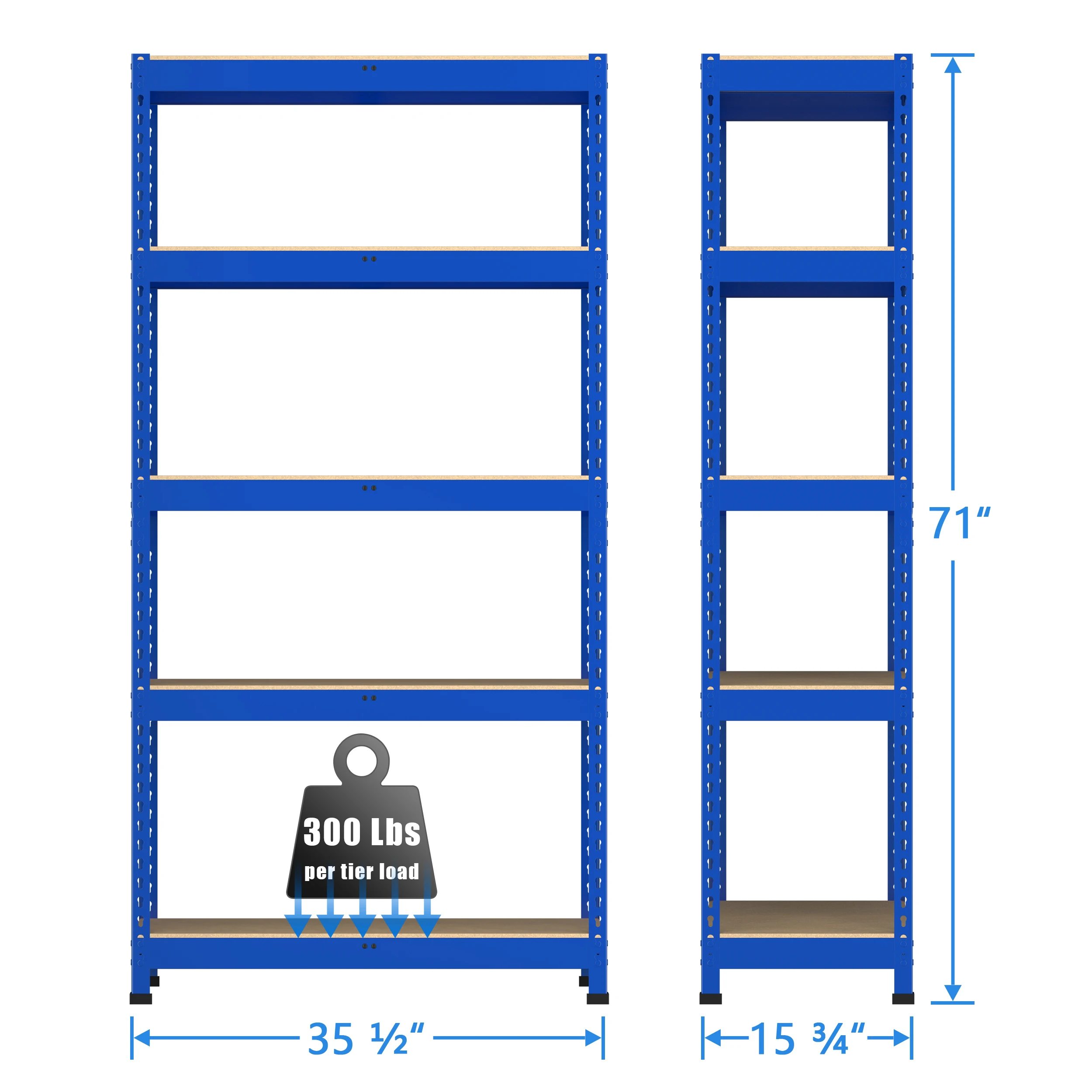 Storage Shelves Heavy Duty Shelving, 5-Tier Adjustable Metal Shelves for Garage Shelves 16