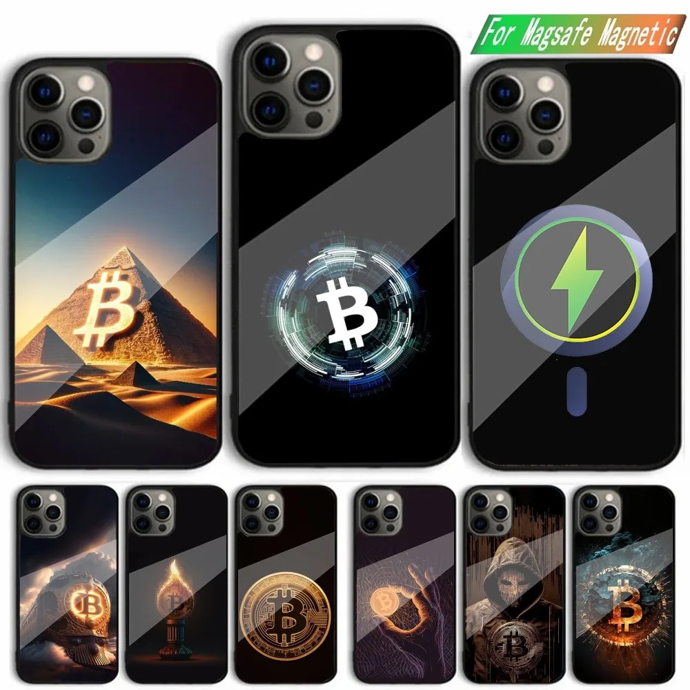 Accept B-Bitcoin Phone Case For iPhone 15,14,13,12,11,Plus,Pro,Max Mini Magsafe Magnetic Wireless Charging