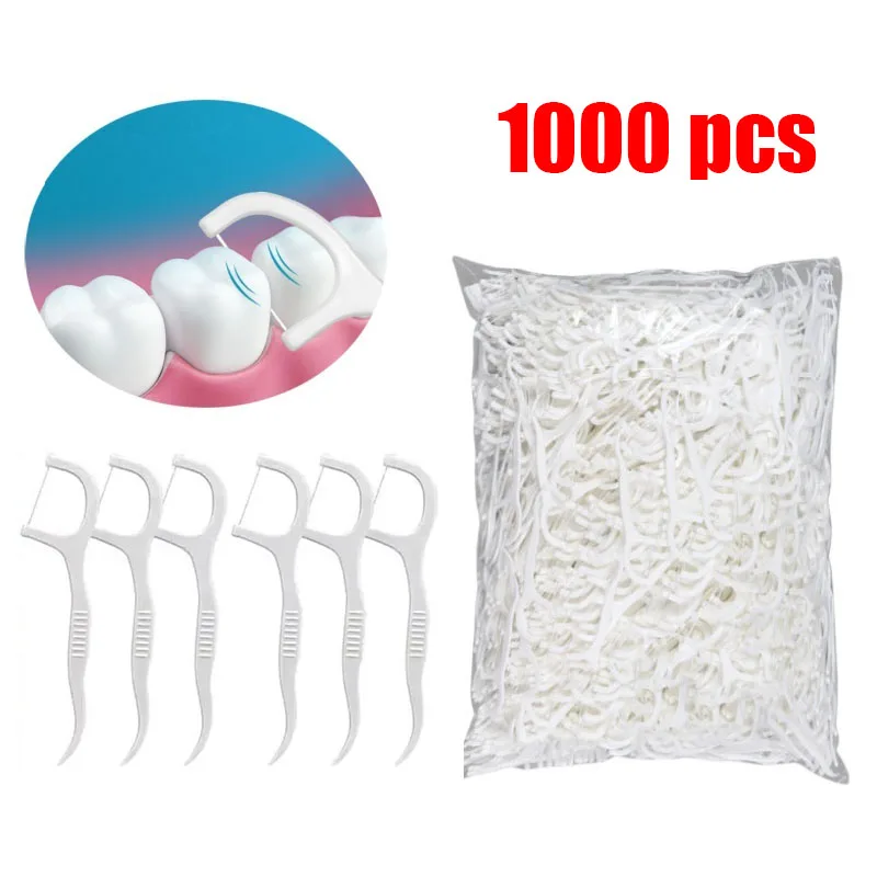 

NEW 1000PCS of floss picks, tooth picks, tooth cleaning interdental brushes, disposable oral hygiene care