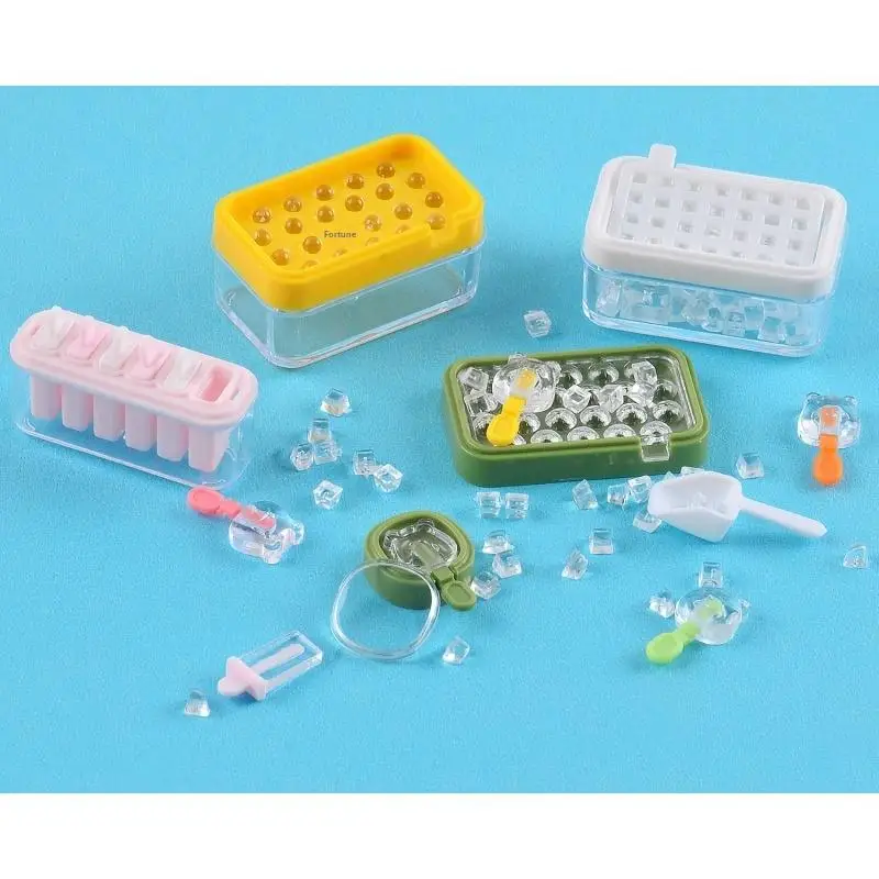 1 セットミニ製氷ボックス氷収納ボックスモデル 1/6 ドールハウスミニチュア食品遊び装飾人形アクセサリーおもちゃ