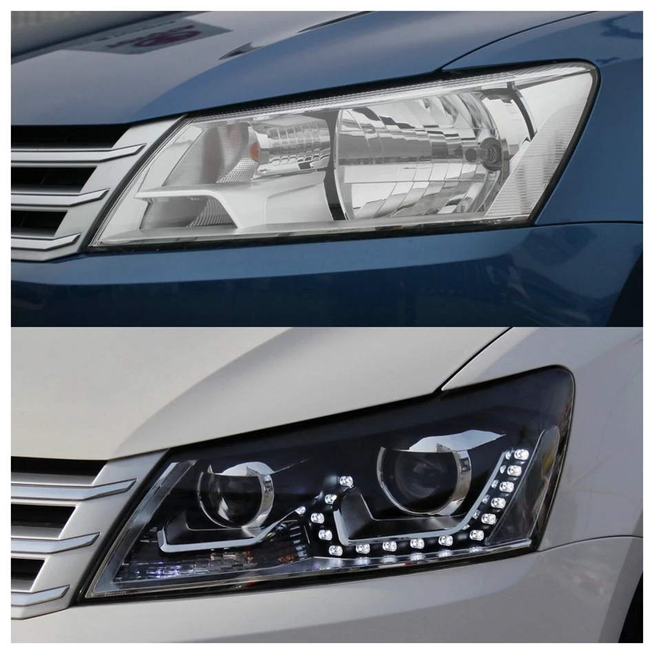 For Volkswagen VW Gran Santana 2013 2014 2015 Articles Cars Polycarbonate High Gloss Fully Transparent Headlight Lights Glass