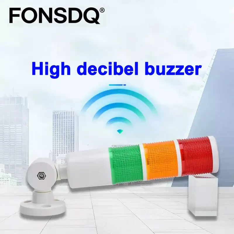 Çok Katmanlı Led Sinyal Kulesi Yığın Lambaları DC12-24V AC220V Sabit Yanıp Sönen Işık Endüstriyel Sinyal Uyarı Lambaları Buzzer