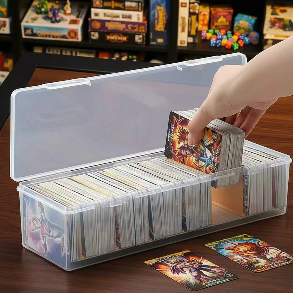 Transparent Dustproof Card Storage Box (Includes 7 Dividers) Portable Plastic Case Suitable for Tarot Cards/Board Game Storage