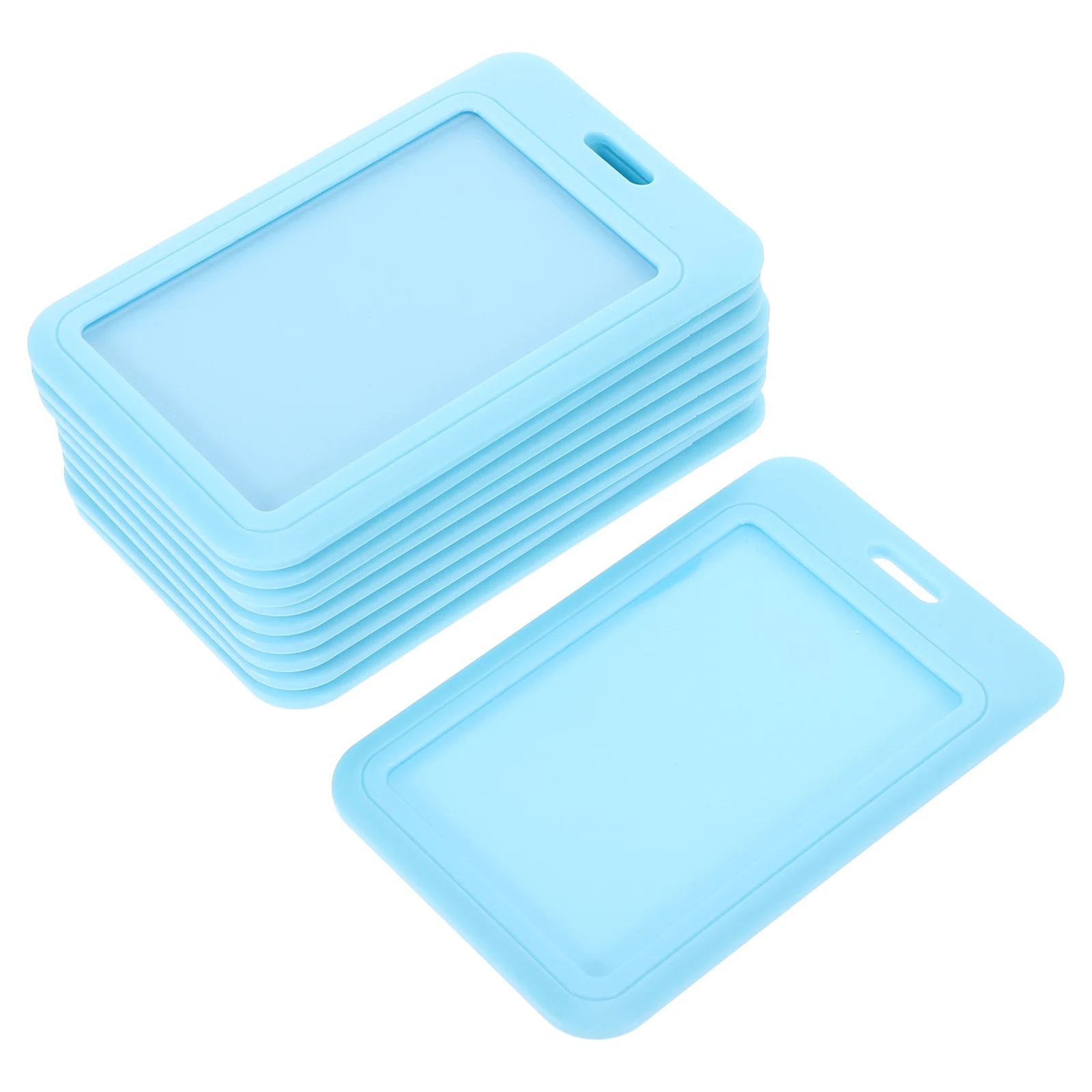 

10 Pcs Sliding Card Holder Case Clear ABS Visible Hard Plastic ID Badge Protector KT007 Blue Compact Lightweight