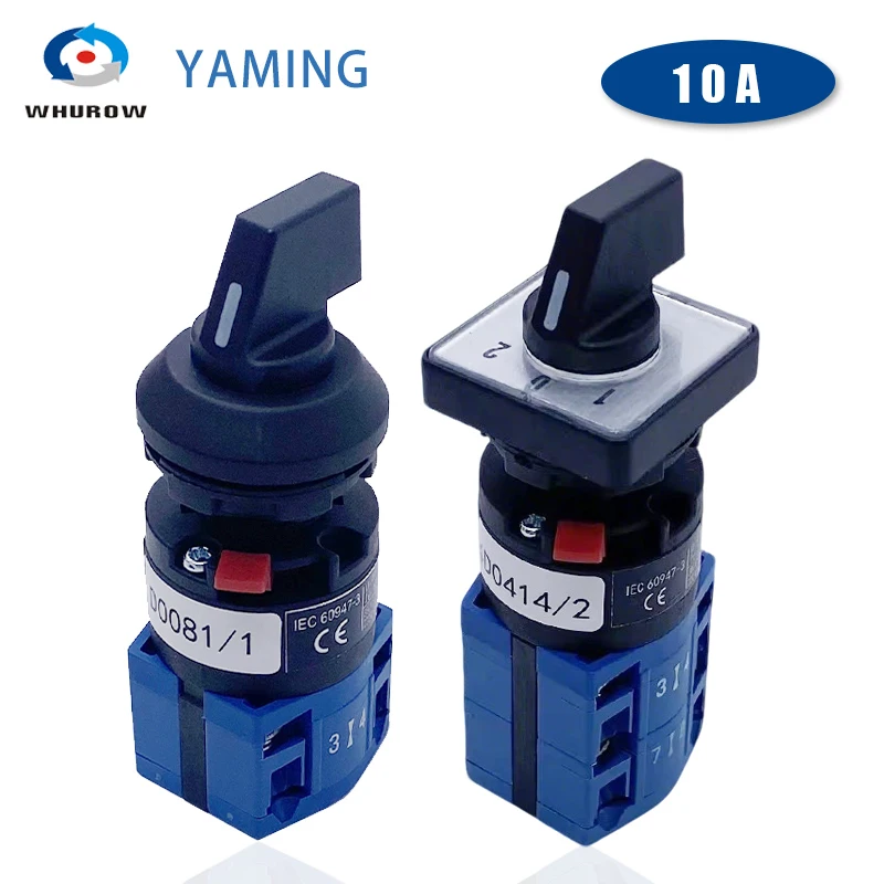 

LW26-10X Single Hole Mounted Opening 16.2mm Universal Change-over Rotary Cam Switch Motor Double Power Control Silver Contact