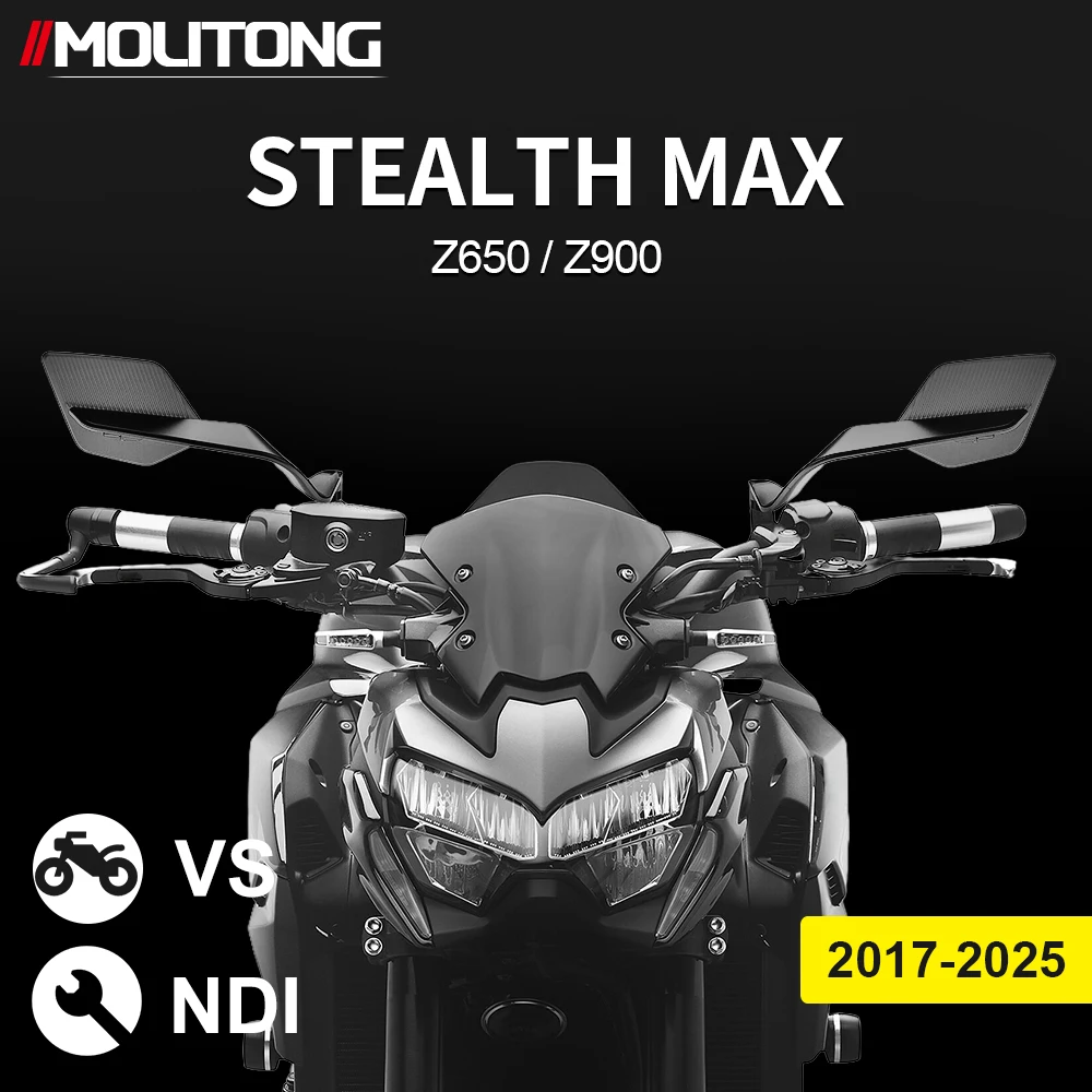 

Motorcycle Side View Mirror For Kawasaki Z1000 Z900 Z800 Z750 Z650 Z400 Z300 Z250 Z125 Rearview Mirrors Kits Rotate Adjustable