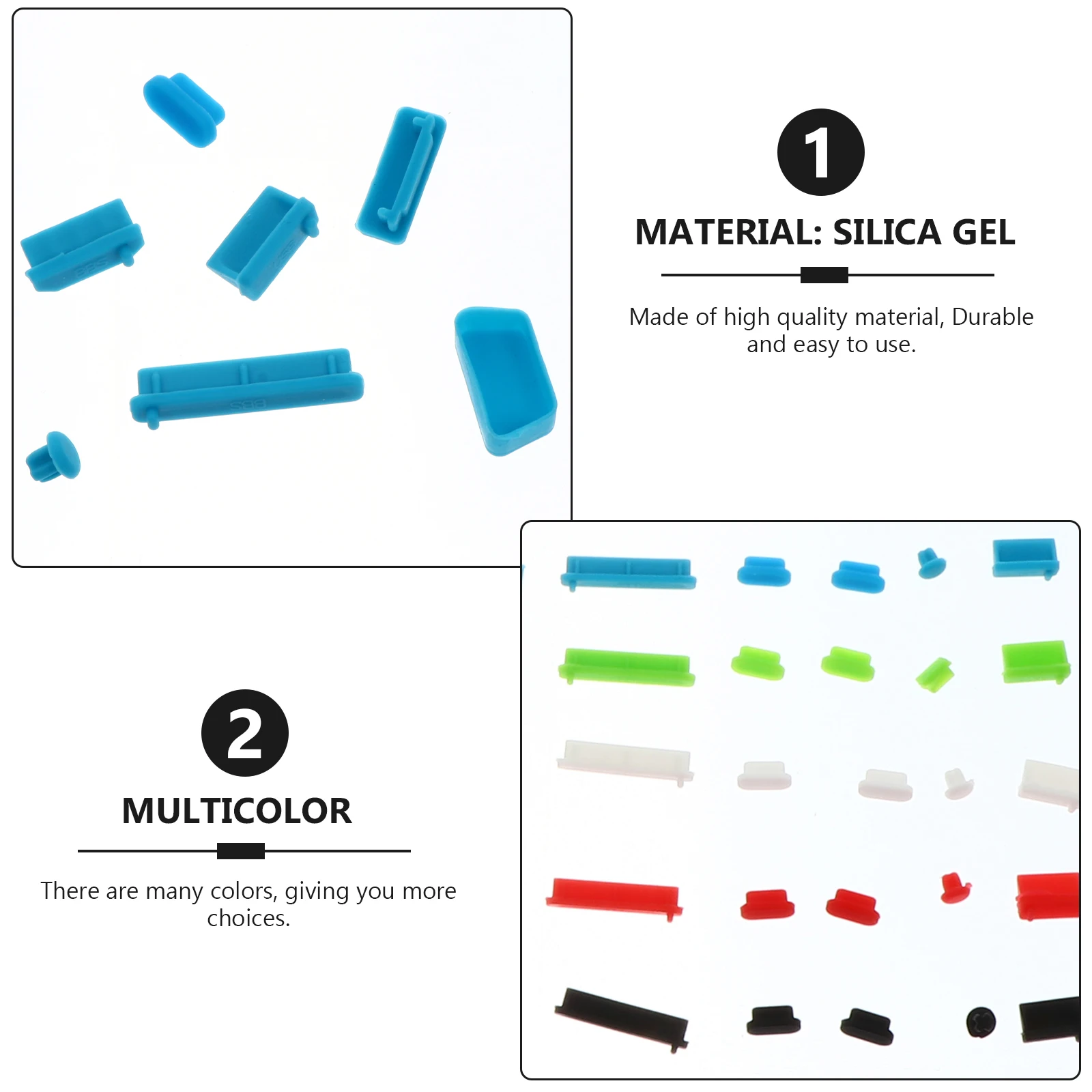

160 Pcs/10 Dust Plug Laptop Covers Port Blocker Charge Caps Protections Silica Gel Protective