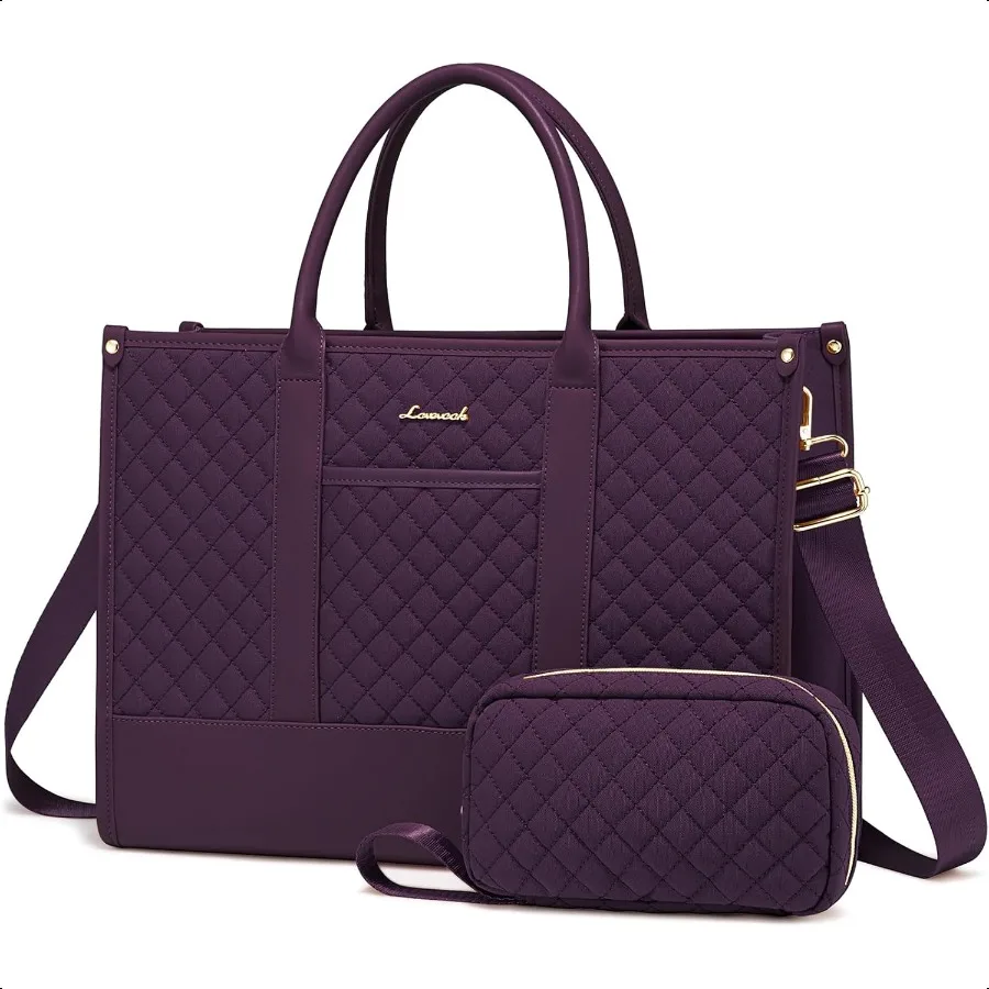 

Laptop Bags for Women 17 inch Waterproof Work Tote Bag with Clutch Profional Teacher Computer Purse Lightweight Shoulder Bag Tr