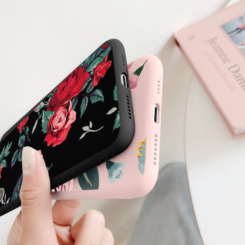 Rosa girassol caso de telefone para xiaomi mi 11 10t lite poco x3 nfc f3 m3 redmi nota 10 pro 10s 9 9S 9t 8t 9a 9c silicone tpu capa