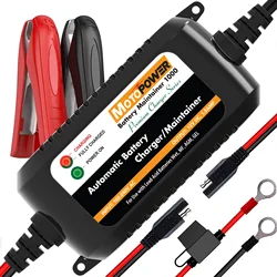 MOTOPOWER-cargador de batería inteligente para coche, camión, barco, motocicleta, todo tipo de baterías de plomo ácido, mantenimiento totalmente automático, 12V, 1.5A