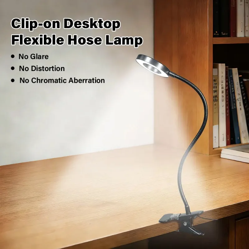 2026 Portable LED Desk Lamp 3 Color Modes student eye protection lamp USB Reading tattooed eyebrow nail ring light