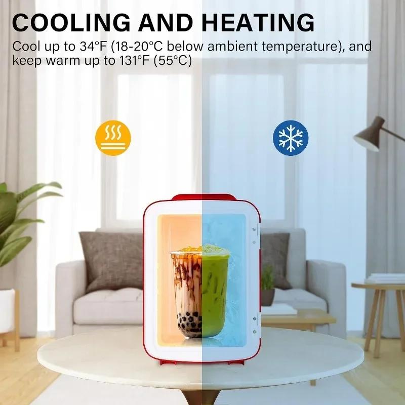 Simple Deluxe Mini Fridge Portable Cooler & Warmer Freon-Free Small Refrigerator Provide Compact Storage Cosmetics