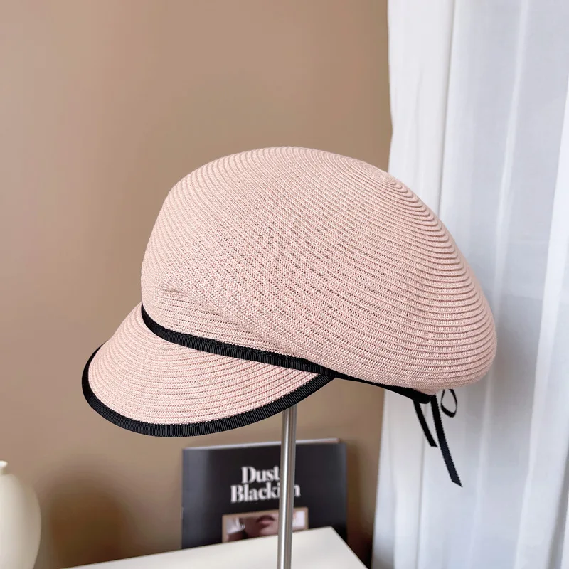 Women Sloping Brim Summer Cap Straw Cap UltrabraiVisor Hats UV Protection Sun Hats Girl Beach hat Ajustable Big Size Newsboy Cap