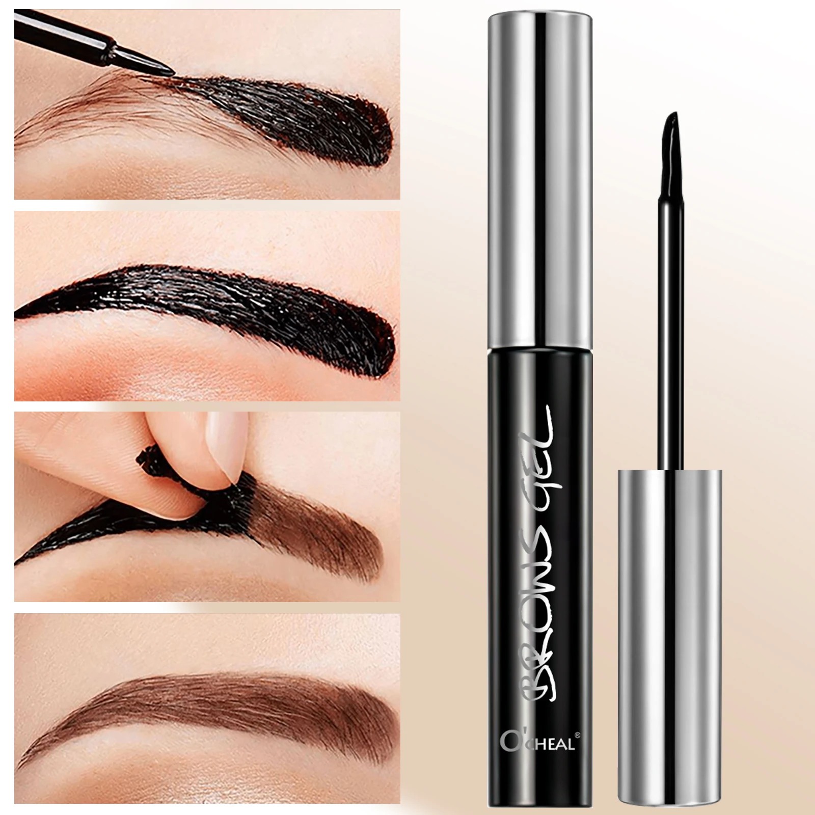 Ocheal Easy Peel Off Eyebrow Gel Tattoo Tint กึ่งถาวร Eyebrow Gel กันน้ํายาวนานสีดําสีน้ําตาล 3D มาสคาร่าเซรั่ม