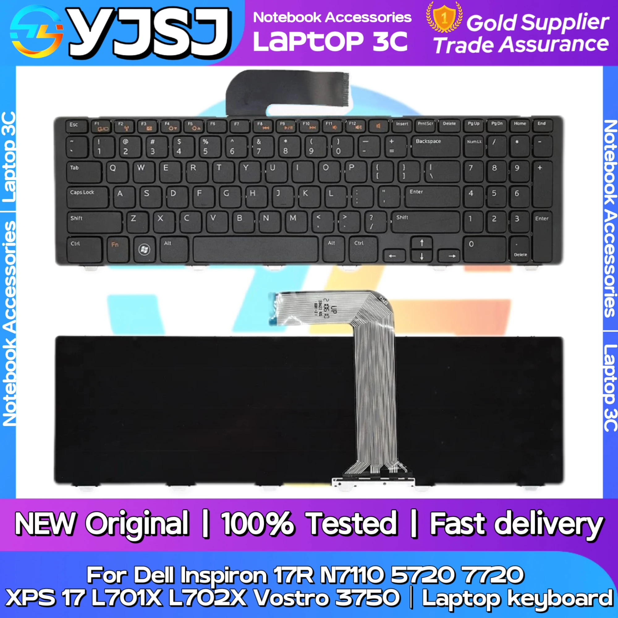 

New Original Laptop Notebook keyboard For Dell Inspiron 17R N7110 5720 7720 XPS 17 L701X L702X Vostro 3750 Laptop keyboard