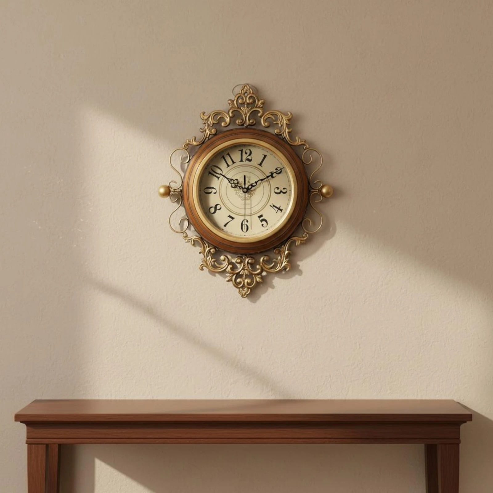 Ornate European Wall Timepiece Battery Operated Home Decor Item