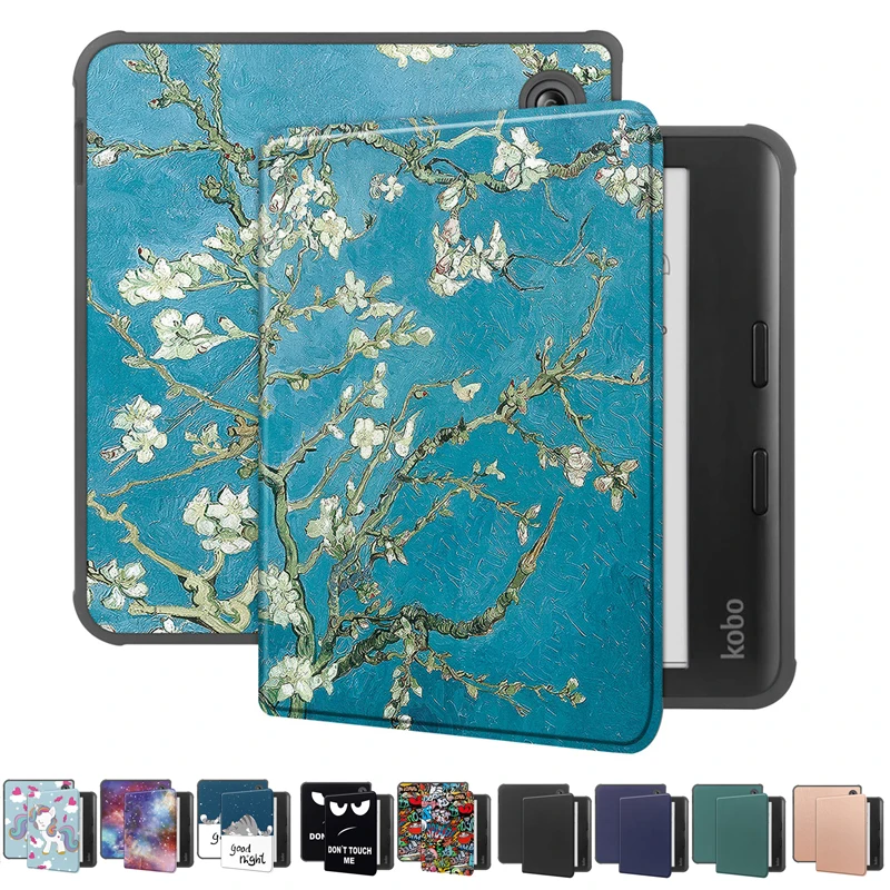 

For Funda Kobo Libra Colour 2024 Case 7" Painted Smart Leather Cover For Coque Kobo Libra Colour Case Sleep Cover 7 inch