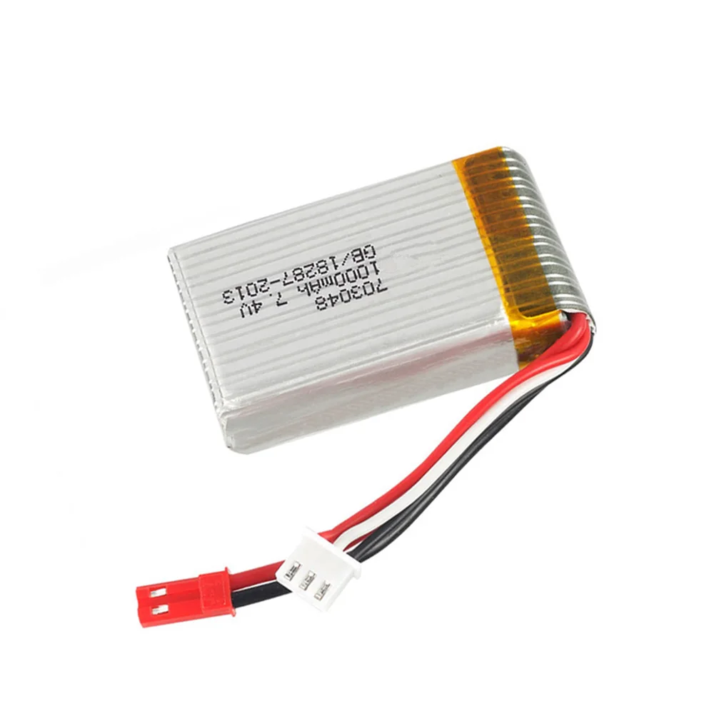 7,4 V 1000 mAh 703048   Batteria Lipo per batteria giocattolo MJXRC X600 2S 7.4 V 1000 MAH con parti RC JST/SM/T/EL-2P/SMALL TAMIYA PLUG