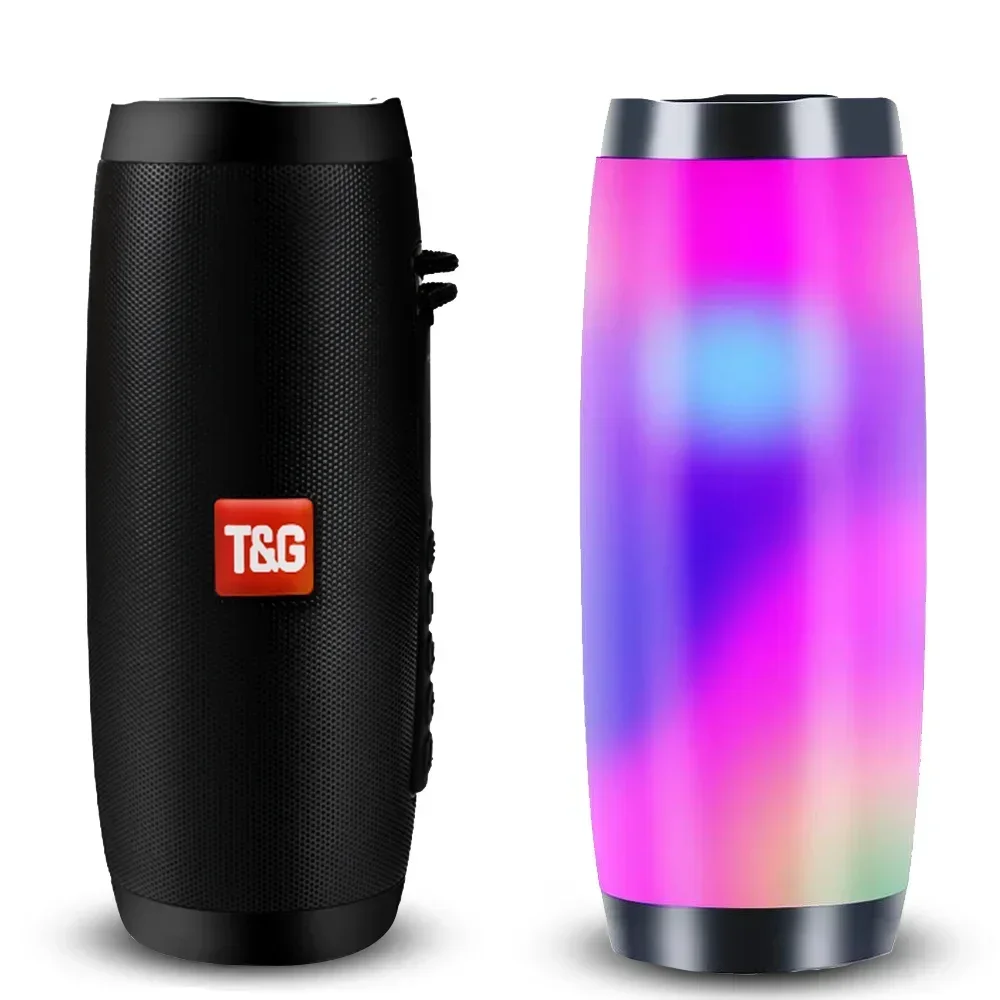 TG157 LED Light Portable Speakers Column Wireless Music Speaker HIFI TF FM Radio Strong BoomBox Outdoor Bass Stereo PK TG117