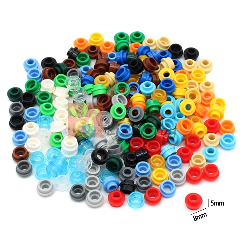 200pcs Moc 85861 Plate Round 1x1 with Open Stud DIY Enlighten Classic Basics Building Blocks Bricks Compatible with Assembles